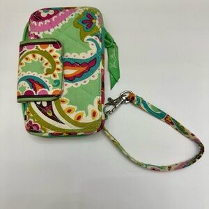Vera Bradley Green Tootie Frutie Patterned Wristlet